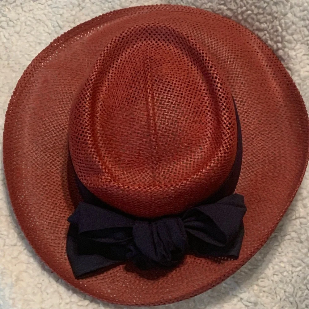 Vtg Golf Us Open 1997 Congressional Hat Womens Straw Woven Shade Wide Brim Hat